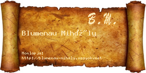 Blumenau Mihály névjegykártya
