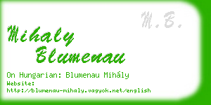 mihaly blumenau business card